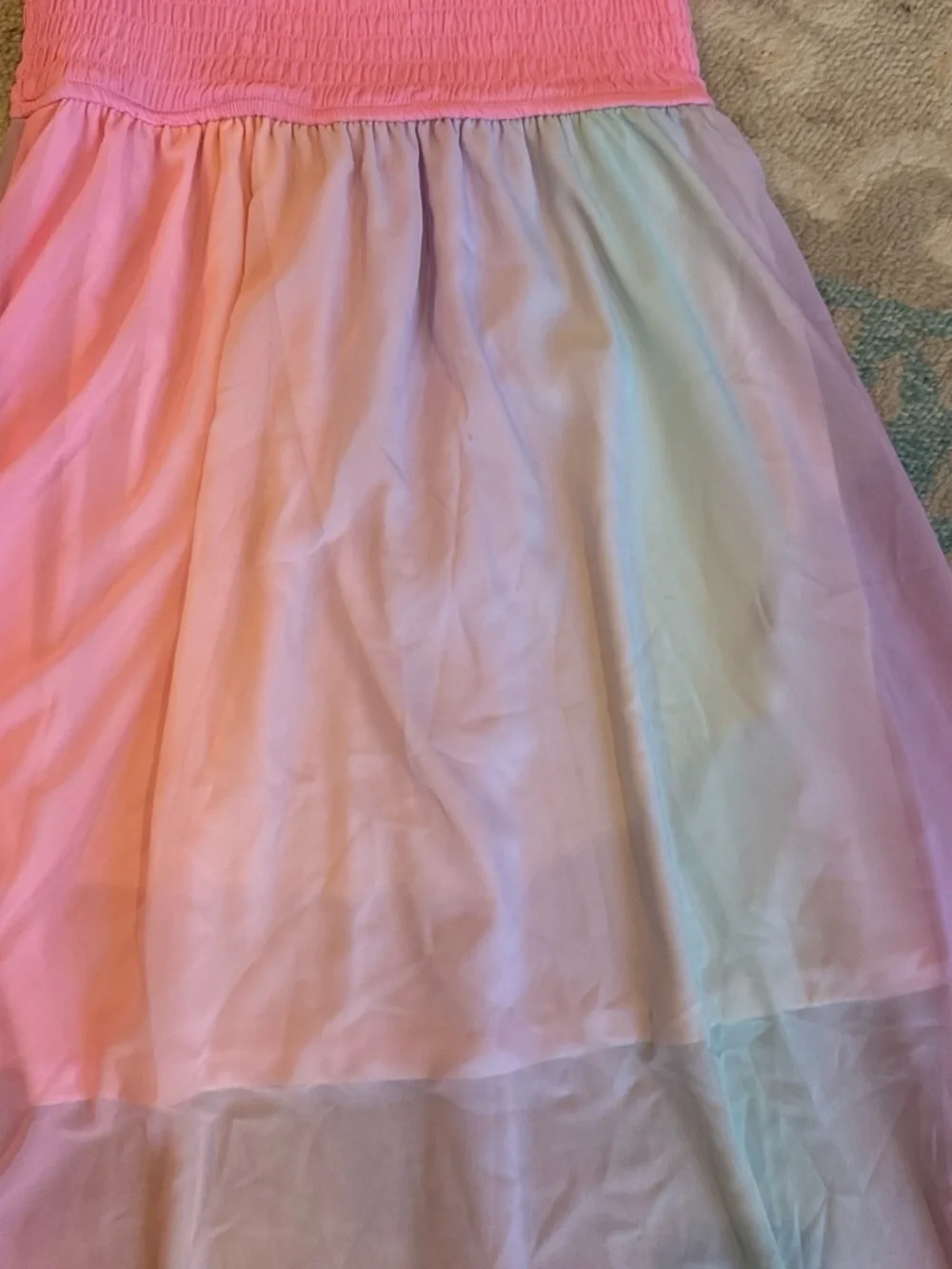 Justice Pink Pastel Ombre Ruffle Maxi Dress